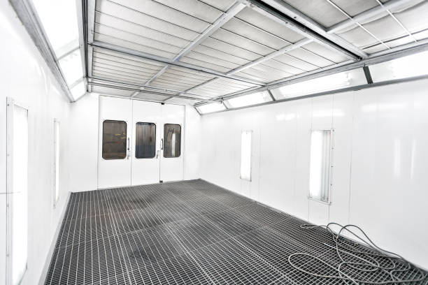 interior de una cabina de pintura